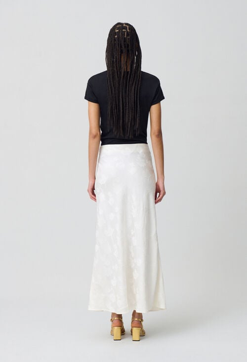 Claudie Jupe Fluide Mi-longue Satinée Pour Femme