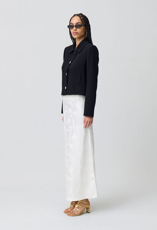 claudie Jupe fluide mi-longue satinée pour femme