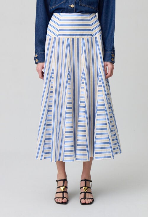 Claudie Jupe Longue à Rayures Pour Femme