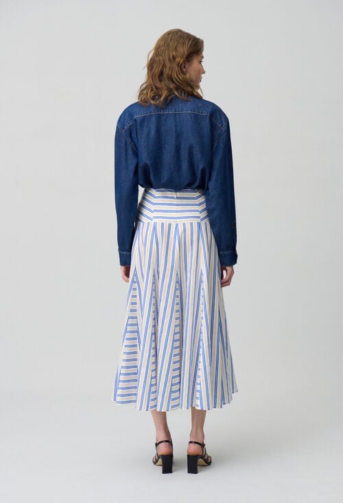 Claudie Jupe Longue à Rayures Pour Femme