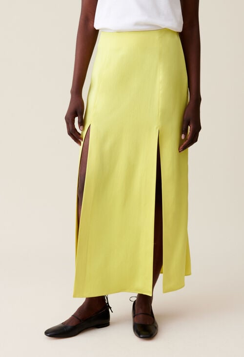 claudie Jupe longue fluide à pinces pour femme