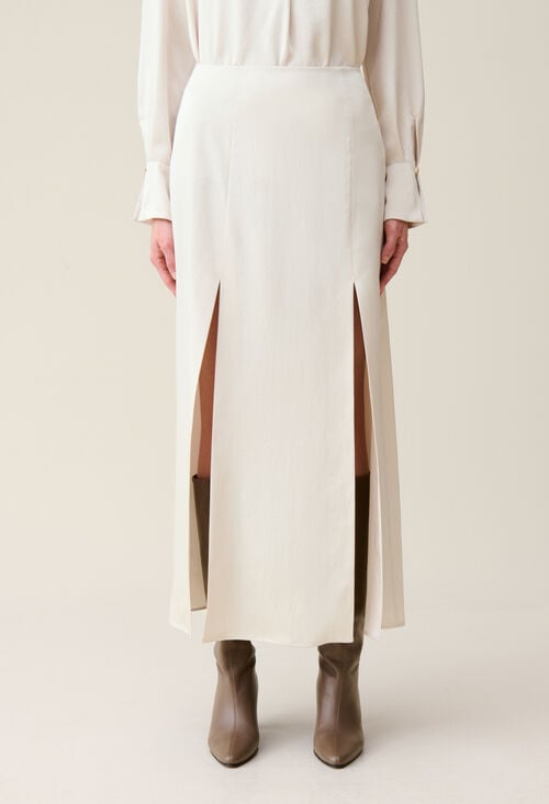 claudie Jupe longue fluide à pinces pour femme