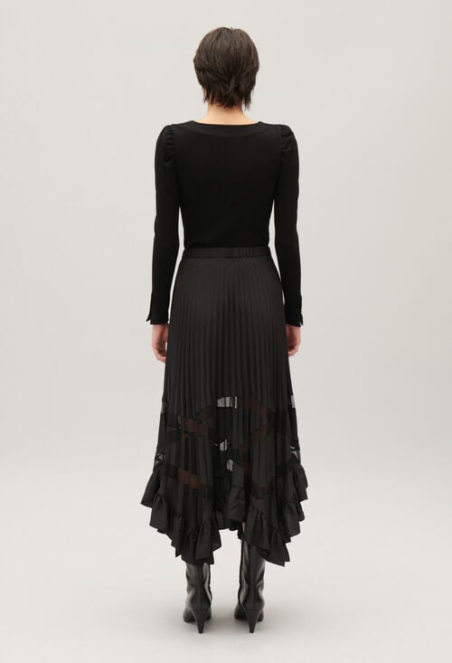 Claudie Jupe Longue Plissée Asymétrique Pour Femme