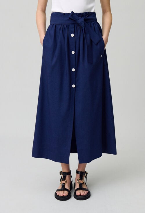 Claudie Jupe Mi-longue à Boutons Pour Femme