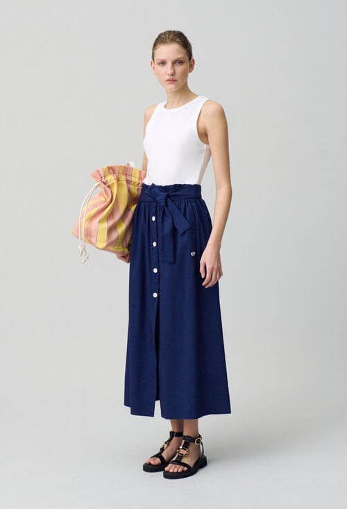 claudie Jupe mi-longue à boutons pour femme