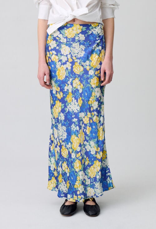 Claudie Jupe Mi-longue à Fleurs Pour Femme