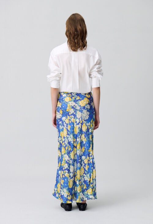 Claudie Jupe Mi-longue à Fleurs Pour Femme