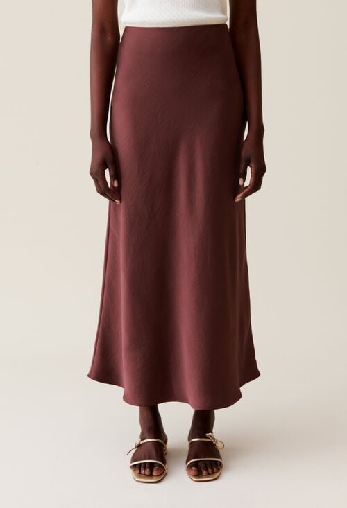 claudie Jupe midi fluide satinée pour femme