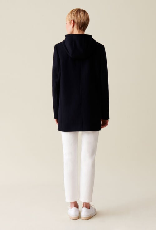 Claudie Manteau Capuche Marine Pour Femme