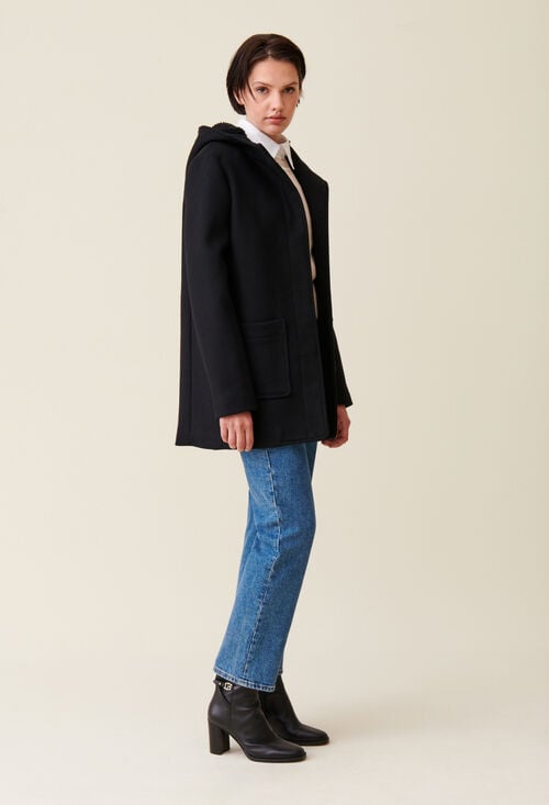 Claudie Manteau Capuche Noir Pour Femme