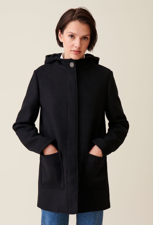Claudie Manteau Capuche Noir Pour Femme