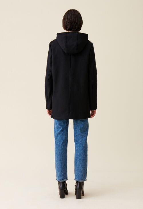 Claudie Manteau Capuche Noir Pour Femme
