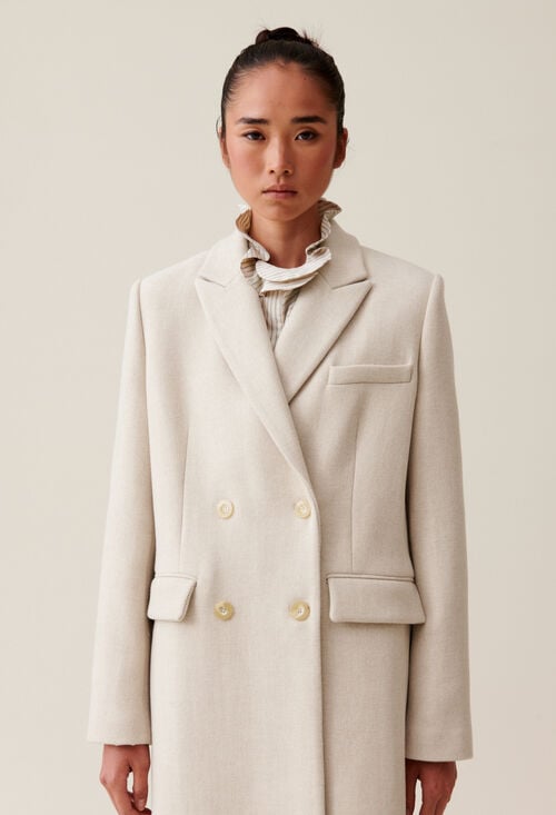 Claudie Manteau Classique Droit Mi-long Pour Femme