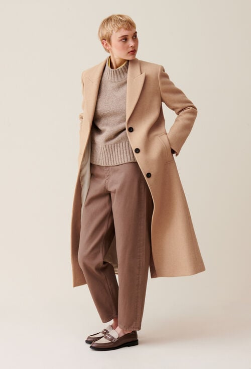 claudie Manteau droit mi-long pour femme