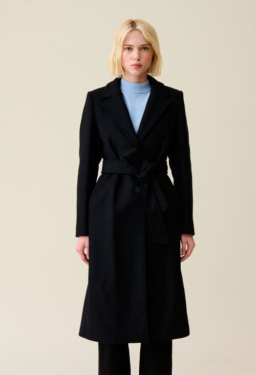 Claudie Manteau Long Ceinture Pour Femme