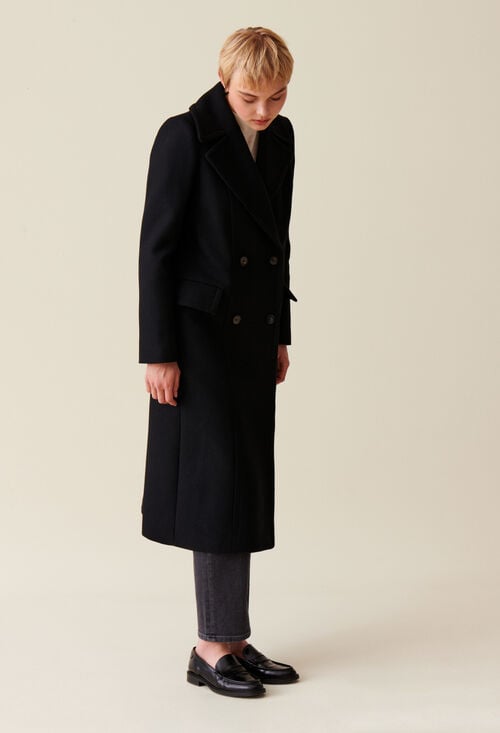 claudie Manteau long croisé pour femme