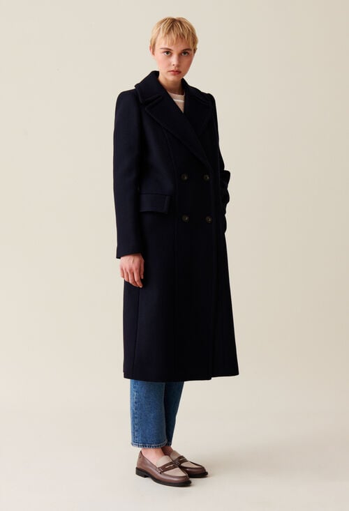claudie Manteau long croisé pour femme