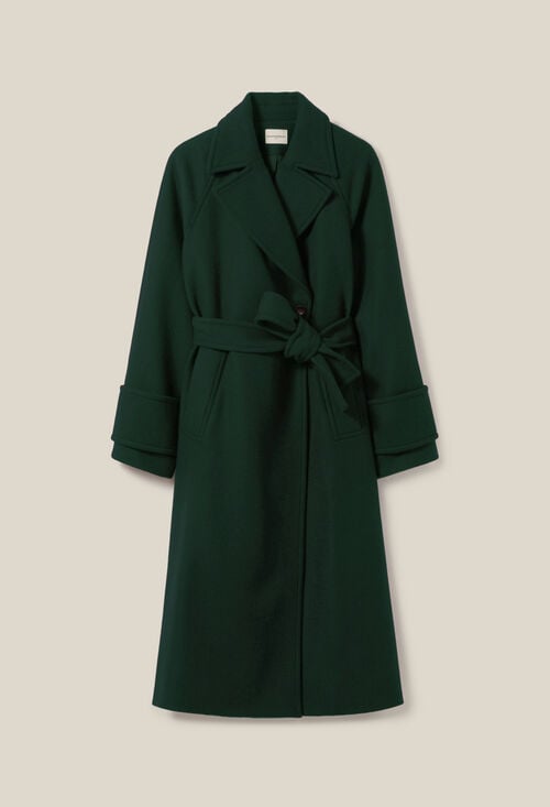 Claudie Manteau Long Esprit Trench Vert Pour Femme