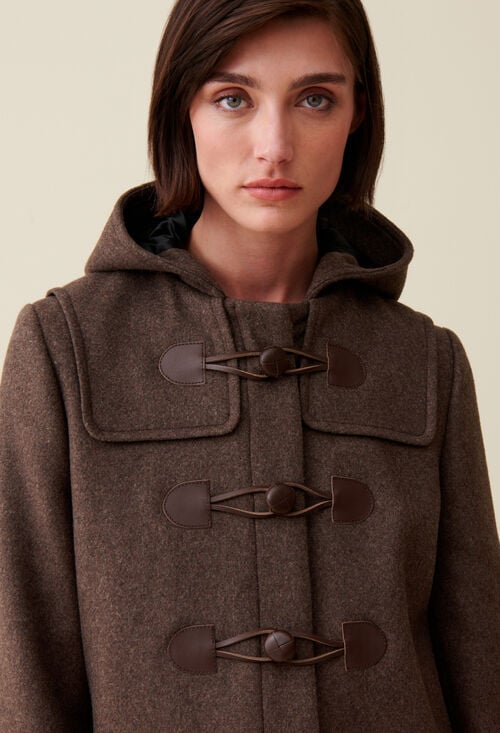 Claudie Manteau Long Marron à Capuche Pour Femme
