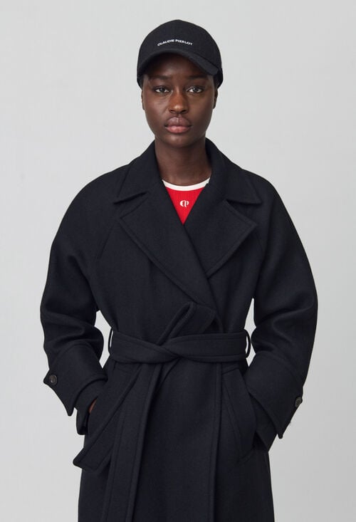 Claudie Manteau Mi-long Laine Mélangée Pour Femme
