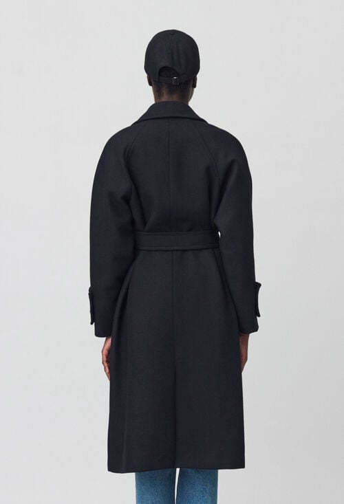 Claudie Manteau Mi-long Laine Mélangée Pour Femme