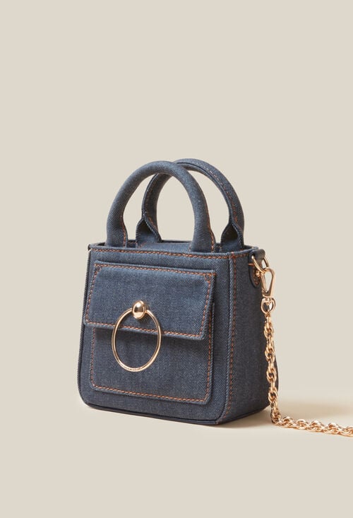 Claudie Mini Sac Anouck Denim Chaîne Pour Femme