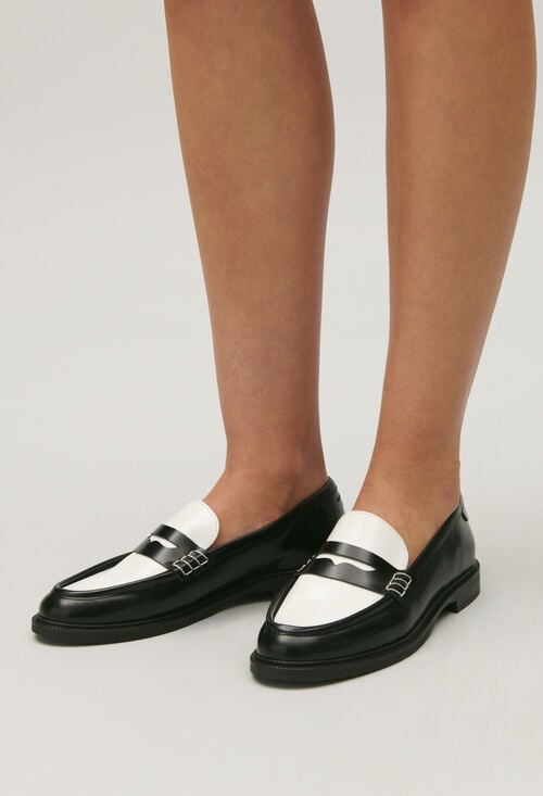 claudie Mocassins cuir bicolore pour femme