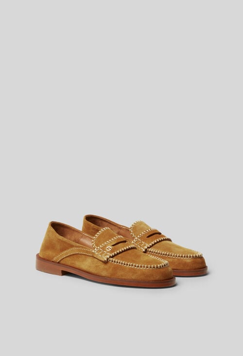 Claudie Mules Suède Monogramme Doré Pour Femme