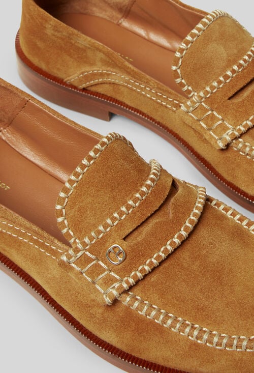 Claudie Mules Suède Monogramme Doré Pour Femme