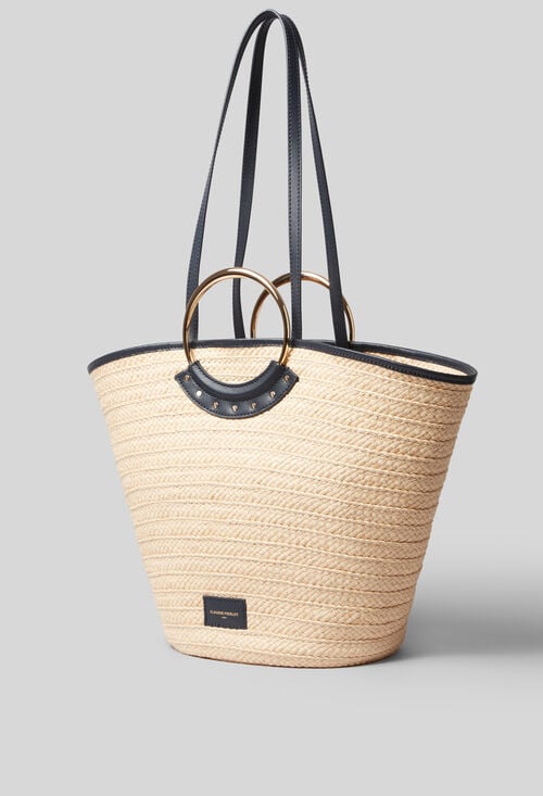 Claudie Panier Raphia Tressé à Anses Pour Femme