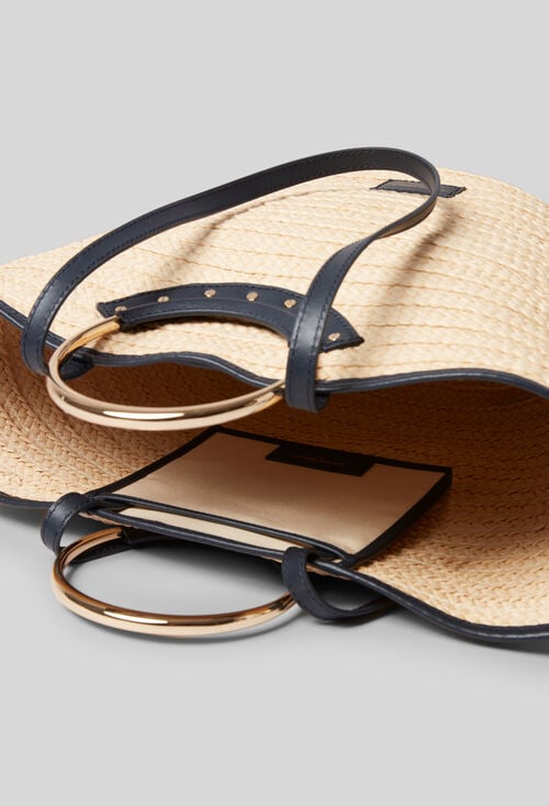 Claudie Panier Raphia Tressé à Anses Pour Femme