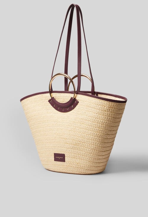 Claudie Panier Raphia Tressé à Anses Pour Femme