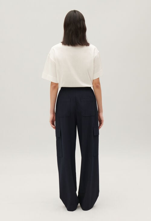 Claudie Pantalon Cargo Marine Pour Femme