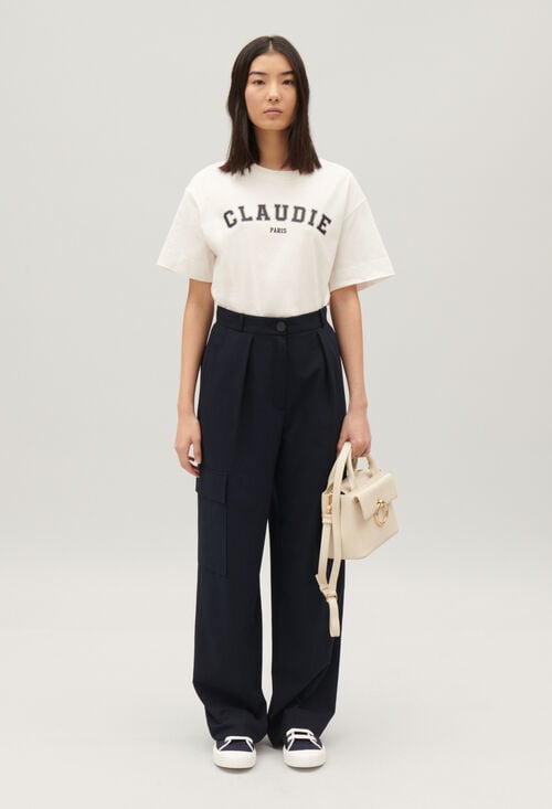 Claudie Pantalon Cargo Marine Pour Femme