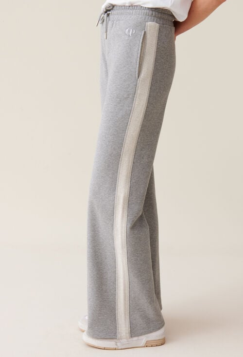 Claudie Pantalon Confort Contrasté Gris Pour Femme