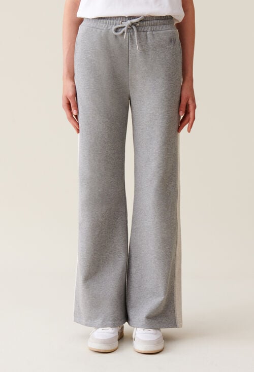 claudie Pantalon confort contrasté gris pour femme