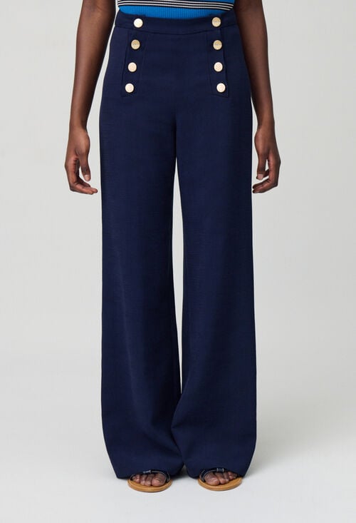 claudie Pantalon droit à pont pour femme
