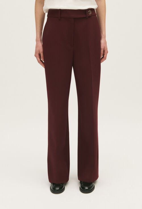 claudie Pantalon droit bordeaux pour femme
