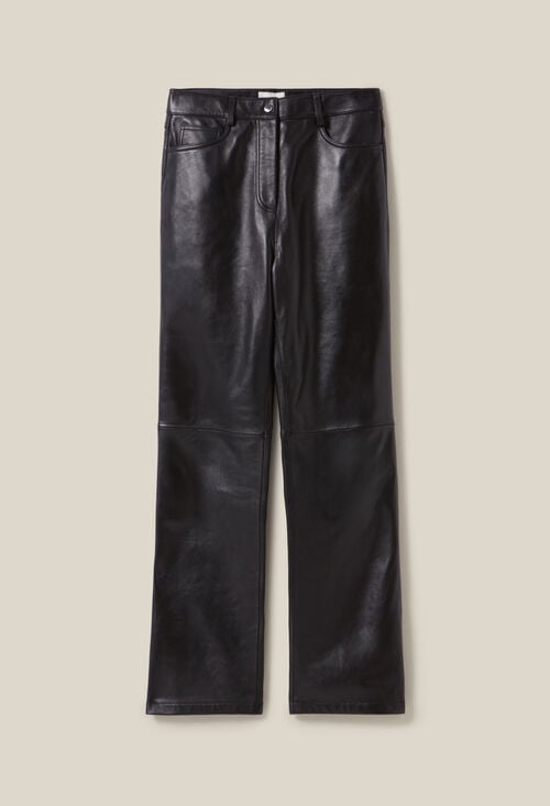 Claudie Pantalon Droit Cuir Pour Femme
