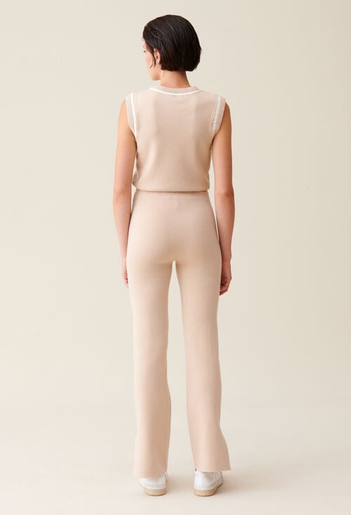 Claudie Pantalon Droit Fentes Cheville Pour Femme