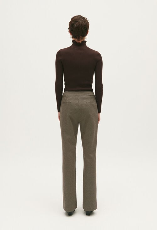 Claudie Pantalon Droit Imprimé Chocolat Pour Femme