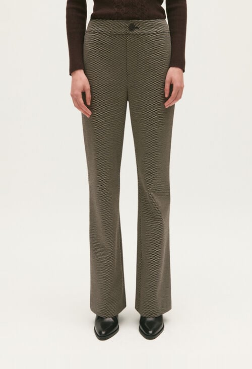claudie Pantalon droit imprimé chocolat pour femme