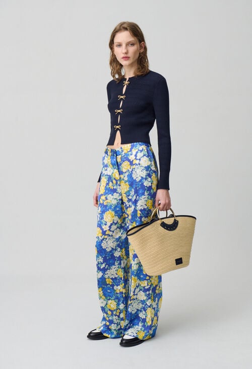 claudie Pantalon droit large à fleurs pour femme