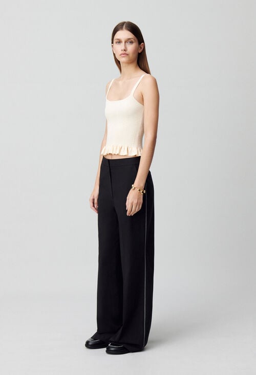 Claudie Pantalon Droit Large Pour Femme