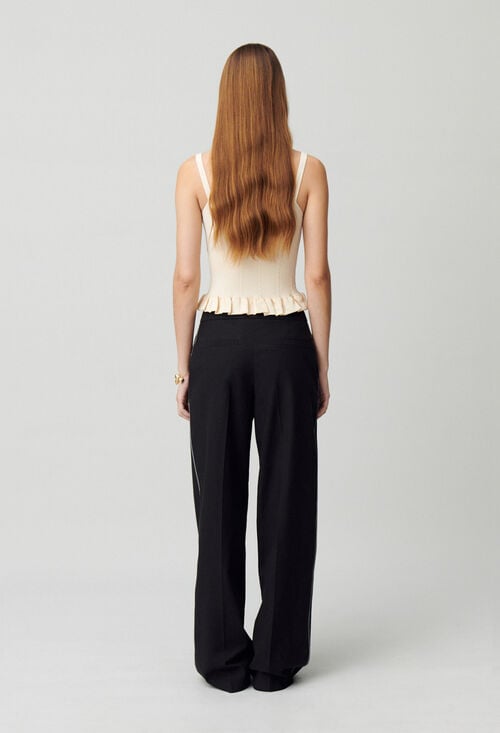 Claudie Pantalon Droit Large Pour Femme