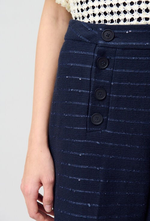 Claudie Pantalon Droit Rayé à Pont Pour Femme