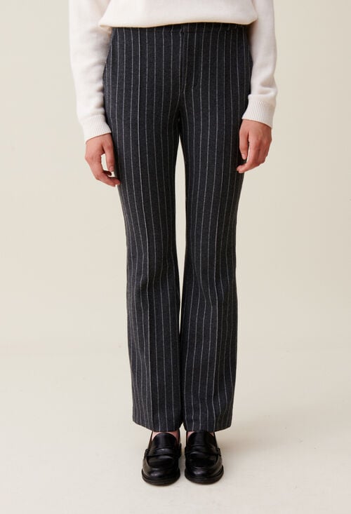 claudie Pantalon flare à rayures pour femme