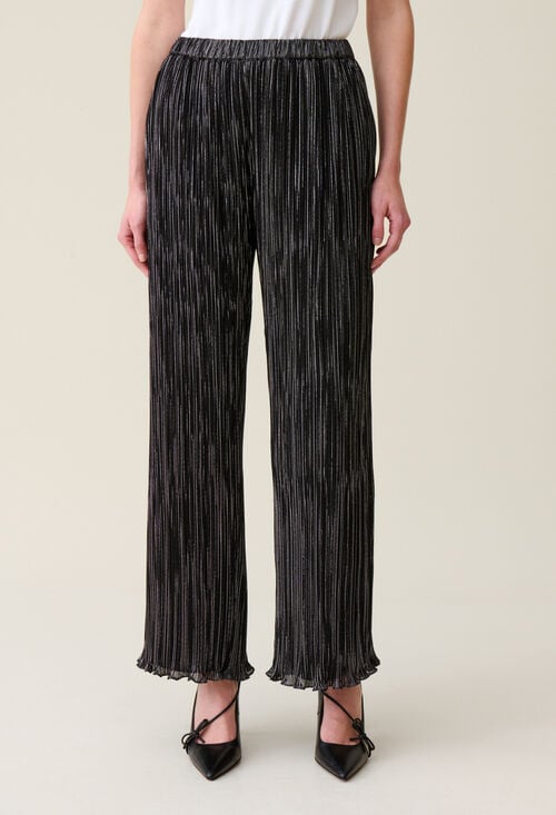 claudie Pantalon fluide plissé argenté pour femme