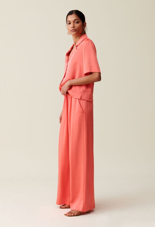 Claudie Pantalon Fluide Satiné Pour Femme