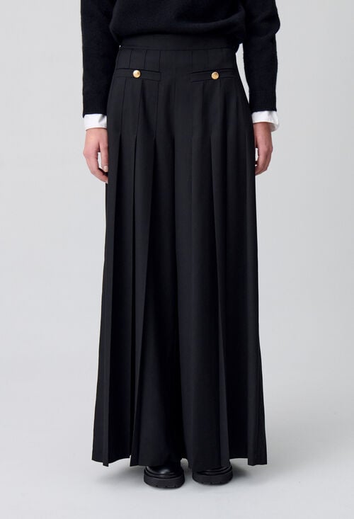 Claudie Pantalon Large à Plis Pour Femme